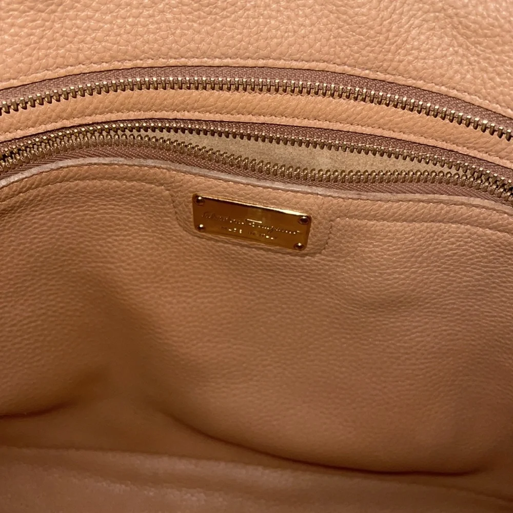 SALVATORE FERRAGAMO
Ladies Double Handle Gancini Tote - Beige - Picture 10 of 11